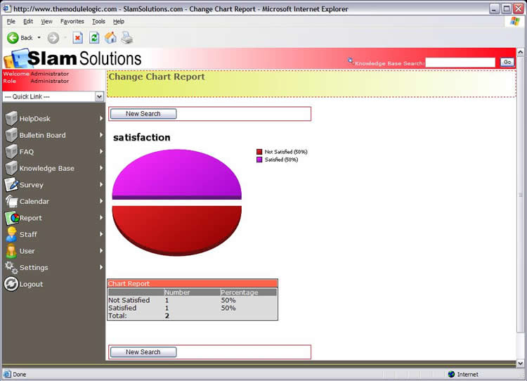 Help Desk Software - Screenshot of Help Desk Report