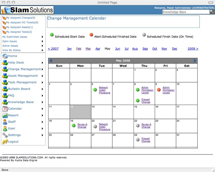 Change Management Control Calendar Feature Change Management Control Calendar Feature